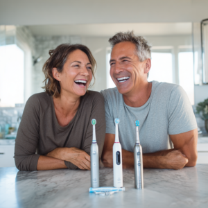 중년 부부의 건강한 치아 생활